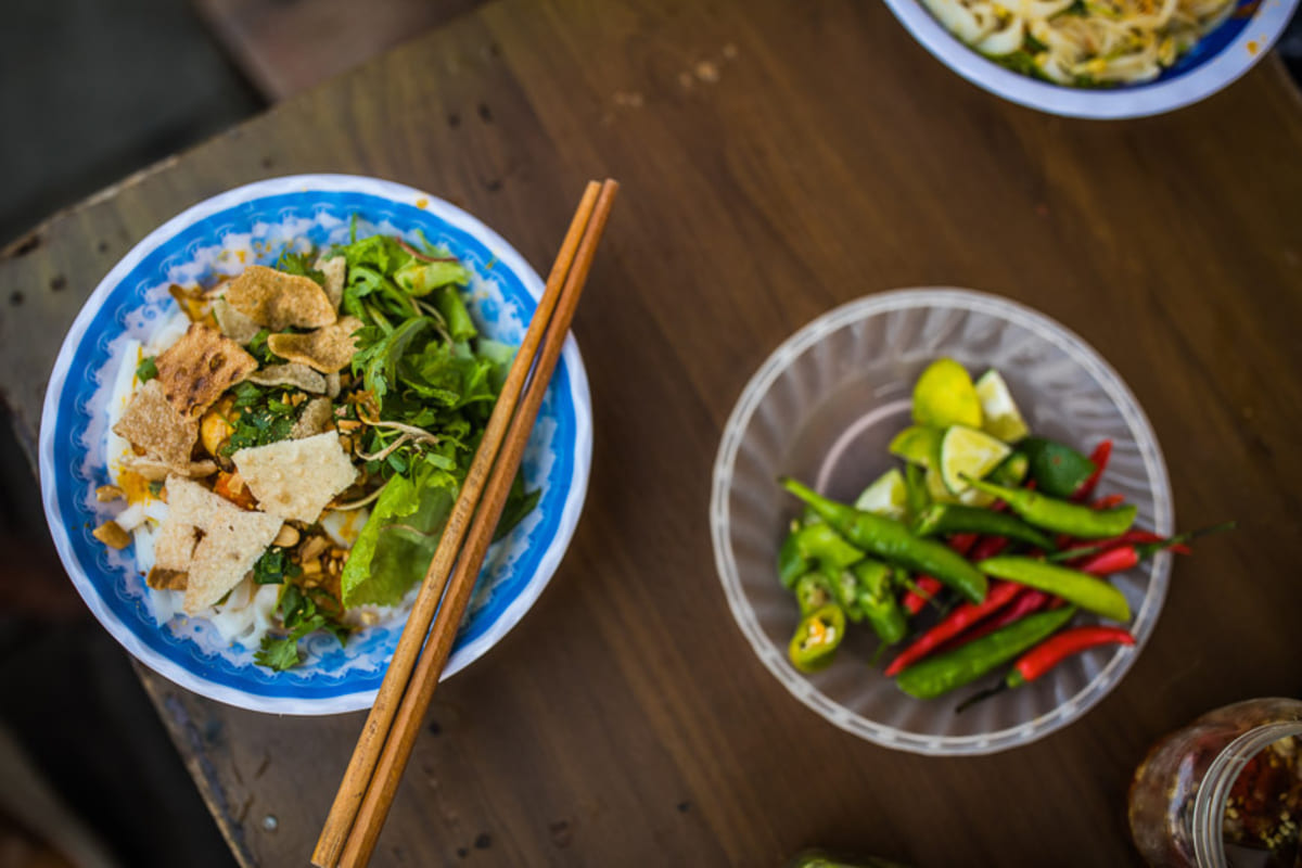 Regional food served in Hoi An, Vietnam